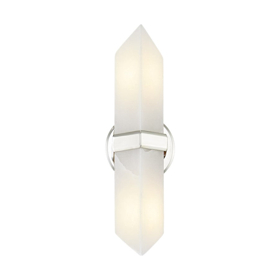 Alora Valencia 2 Light 15" Wall/Vanity, Polished Nickel/Alabaster - WV334215PNAR