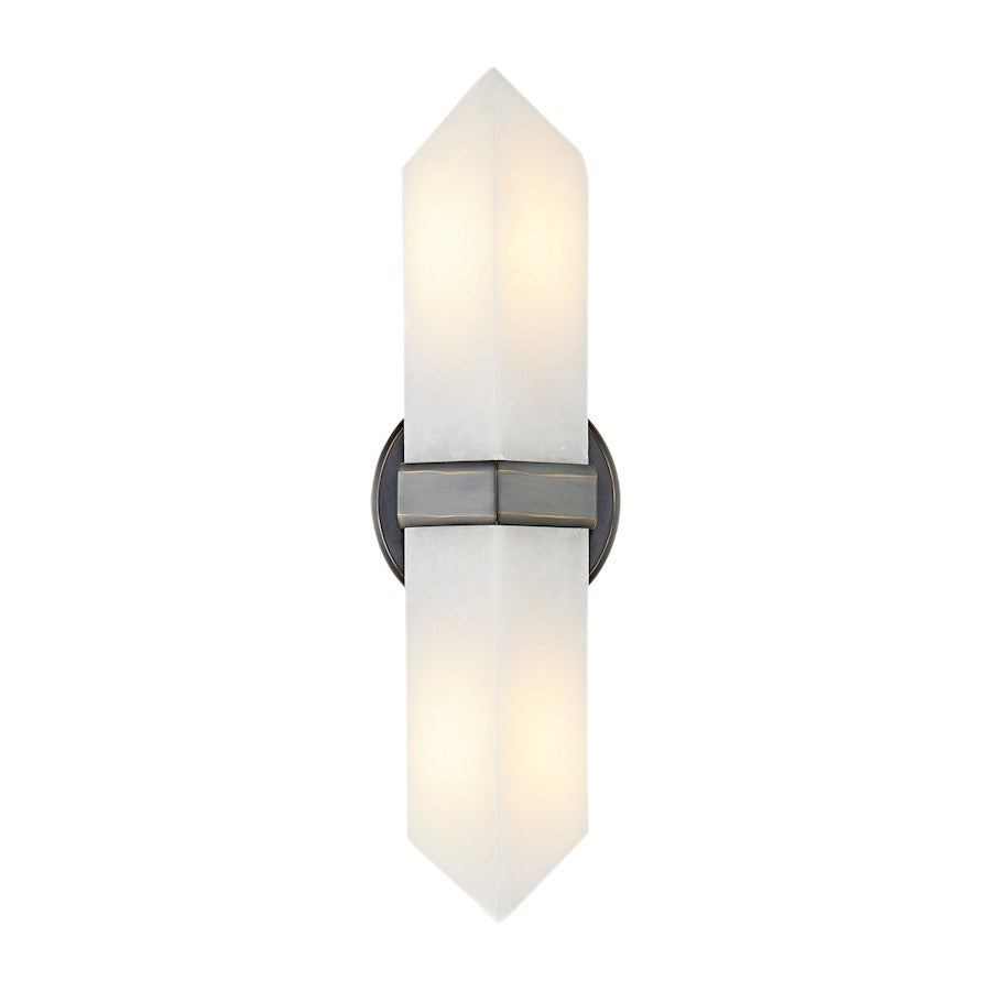 Alora Valencia 2 Light 15" Wall/Vanity, Urban Bronze/Alabaster - WV334215UBAR