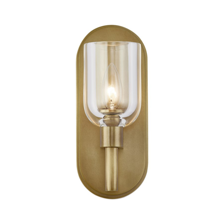 Alora Lucian 1 Light 9" Wall/Vanity, Clear Crystal/Brass - WV338101VBCC