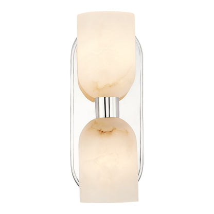 Alora Lucian 2Lt 11" Wall/Vanity, Nickel/Alabaster/Clear Crystal - WV338902PNAR