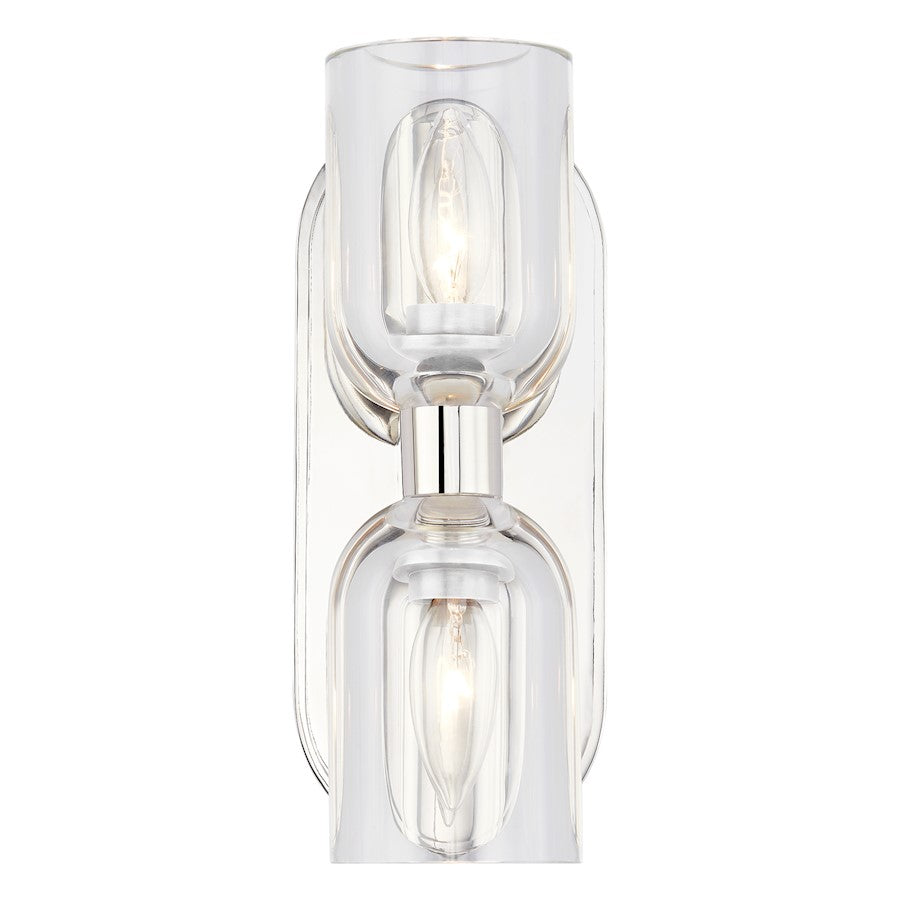 Alora Lucian 2 Light 11" Wall/Vanity, Clear Crystal/Nickel - WV338902PNCC