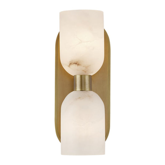 Alora Lucian 2Lt 11" Wall/Vanity, Brass/Alabaster/Clear Crystal - WV338902VBAR