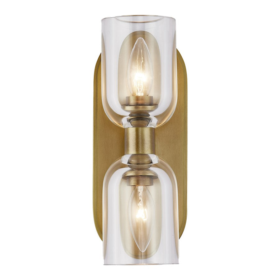 Alora Lucian 2 Light 11" Wall/Vanity, Clear Crystal/Brass - WV338902VBCC