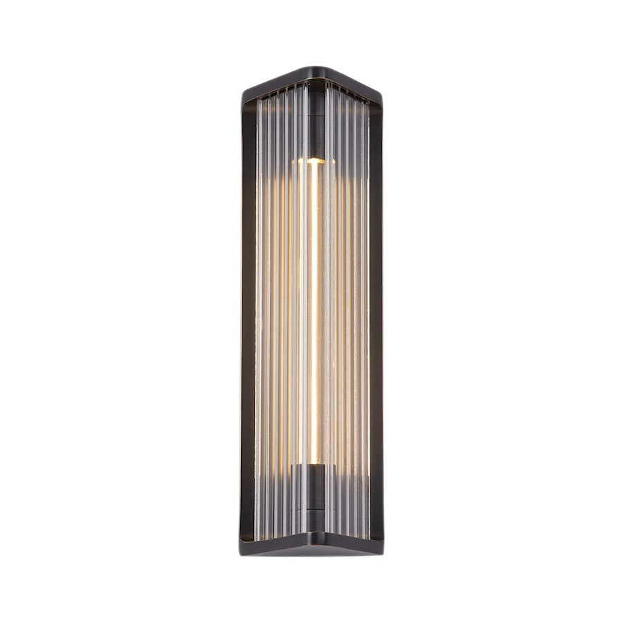 Alora Sabre 12" LED Wall/Vanity, Ribbed/Urban Bronze/Clear - WV339112UBCR