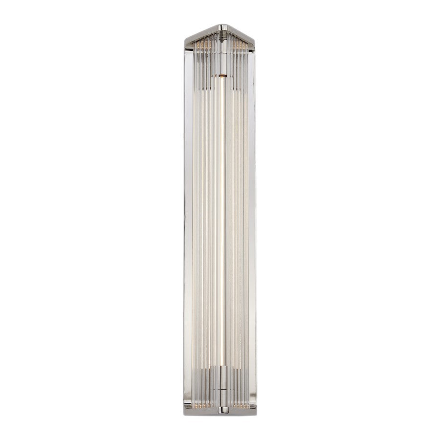 Alora Sabre 23" LED Wall/Vanity, Polished Nickel/Ribbed/Clear - WV339123PNCR