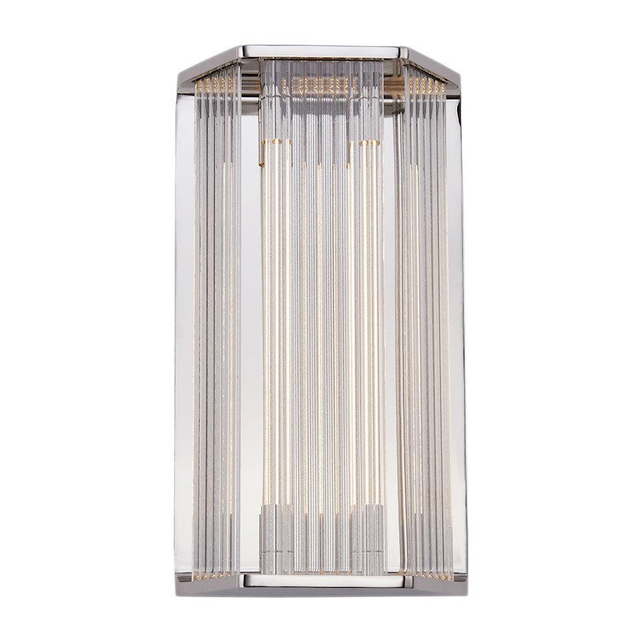 Alora Sabre 16" LED Wall/Vanity, Polished Nickel/Ribbed/Clear - WV339216PNCR