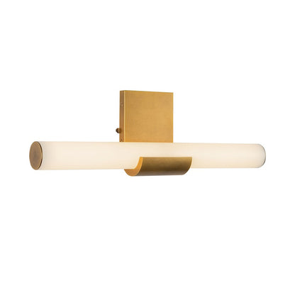 Kuzco Apollo 20in 1-Light Vanity Light | Vintage Brass Steel and Opal Glass | Bathroom & Bedroom Vanity | 20.25 x 6.5 x 3 in | Model WV353020VB