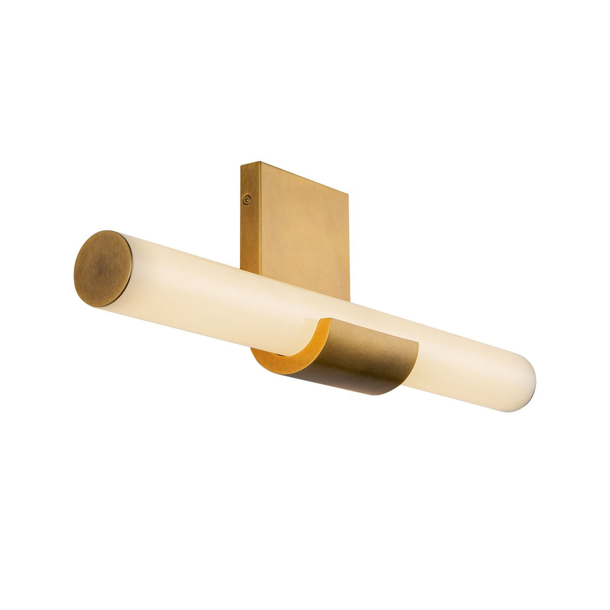 Kuzco Apollo 20in 1-Light Vanity Light | Vintage Brass Steel and Opal Glass | Bathroom & Bedroom Vanity | 20.25 x 6.5 x 3 in | Model WV353020VB