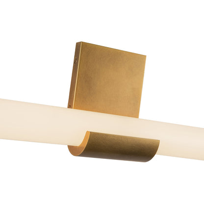 Kuzco Apollo 20in 1-Light Vanity Light | Vintage Brass Steel and Opal Glass | Bathroom & Bedroom Vanity | 20.25 x 6.5 x 3 in | Model WV353020VB
