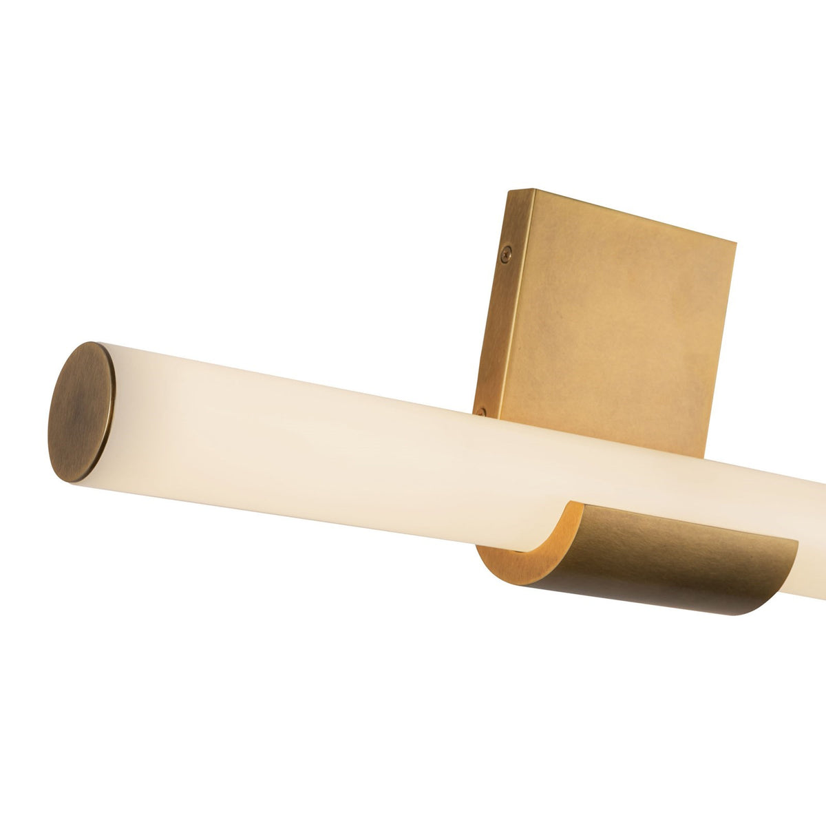 Kuzco Apollo 20in 1-Light Vanity Light | Vintage Brass Steel and Opal Glass | Bathroom & Bedroom Vanity | 20.25 x 6.5 x 3 in | Model WV353020VB
