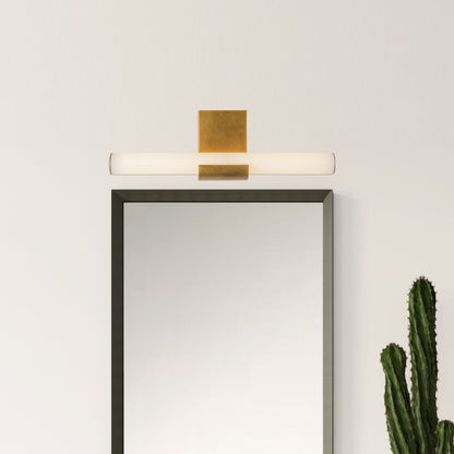 Kuzco Apollo 20in 1-Light Vanity Light | Vintage Brass Steel and Opal Glass | Bathroom & Bedroom Vanity | 20.25 x 6.5 x 3 in | Model WV353020VB