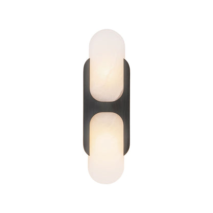 Kuzco Odin 14in 2-Light Vanity Light | Classic Urban Bronze Steel and Alabaster Glass | Bathroom Vanity & Powder Room | Model WV357214UBAR