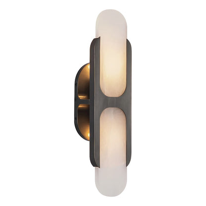Kuzco Odin 2 17in 2-Light Vanity Light | Urban Bronze and Natural Alabaster | Bathroom & Powder Room | 17 x 4.375 x 3.25 in | Model WV357217UBAR