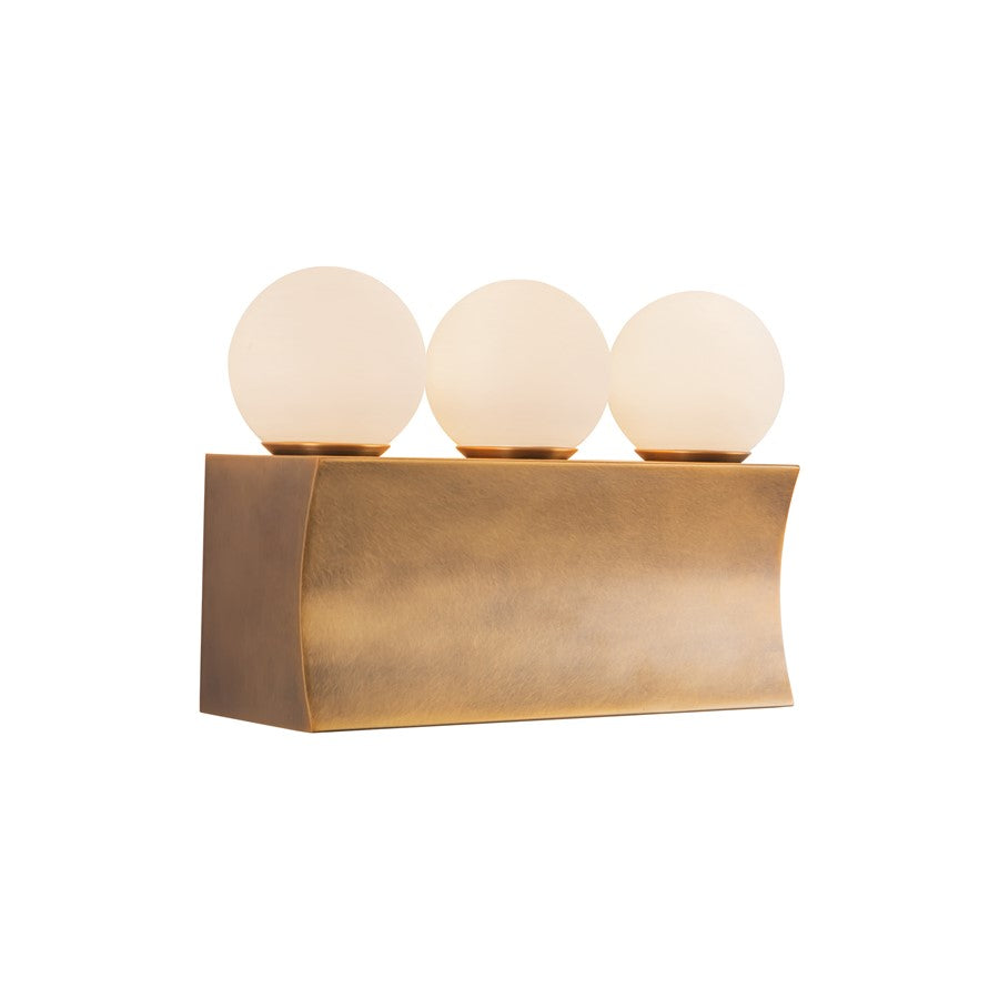 Kuzco Sinclair 12" Brass Dimmable LED Vanity Light, Vintage Brass