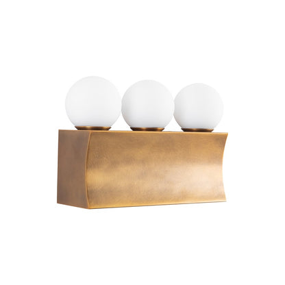 Kuzco Sinclair 12" Brass Dimmable LED Vanity Light, Vintage Brass