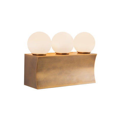 Kuzco Sinclair 12" Brass Dimmable LED Vanity Light, Vintage Brass
