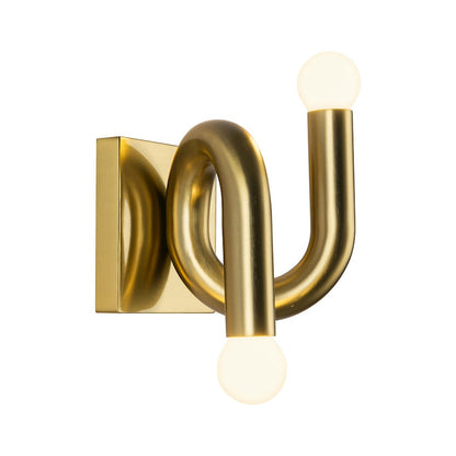 Kuzco Sadie 6in 2-Light Bathroom Vanity Light | Modern Brushed Gold Aluminum and Steel | Bathroom Vanity & Powder Room | Model WV420206BG