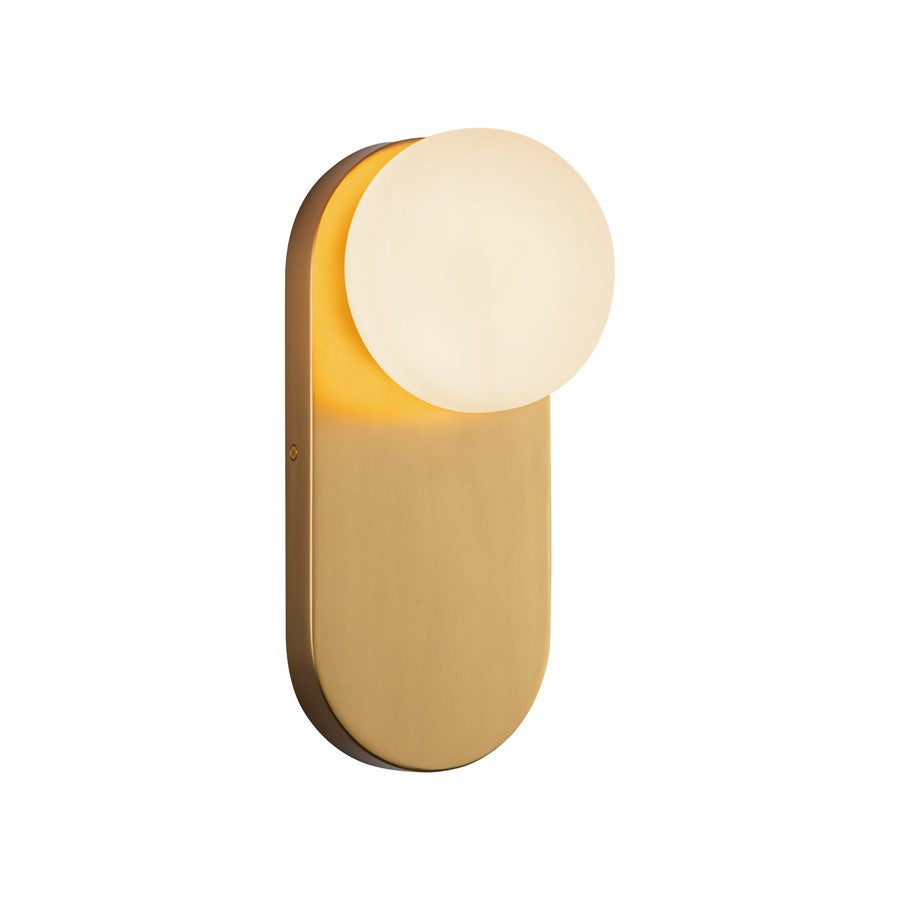 Kuzco Ariel 12" LED Wall/Vanity Light, Gold/Opal Glass/Opal Glass - WV425112BGOP