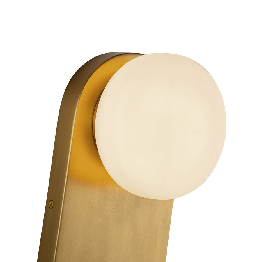 Kuzco Ariel 12" LED Wall/Vanity Light, Gold/Opal Glass/Opal Glass