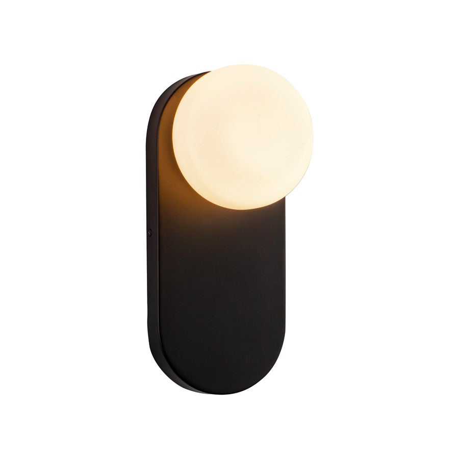Kuzco Ariel 12" LED Wall/Vanity Light, Black/Opal Glass - WV425112MBOP
