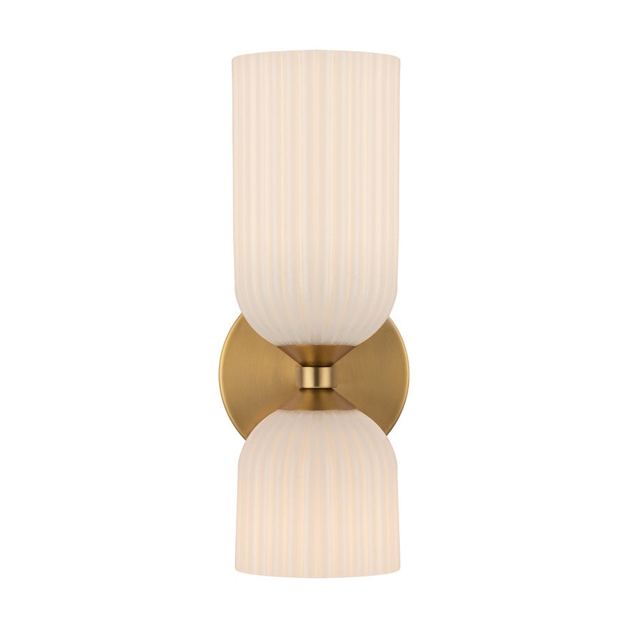 Kuzco Nelly 12" Socket Wall/Vanity Light, Gold/Glossy Opal Glass - WV442612BGGR