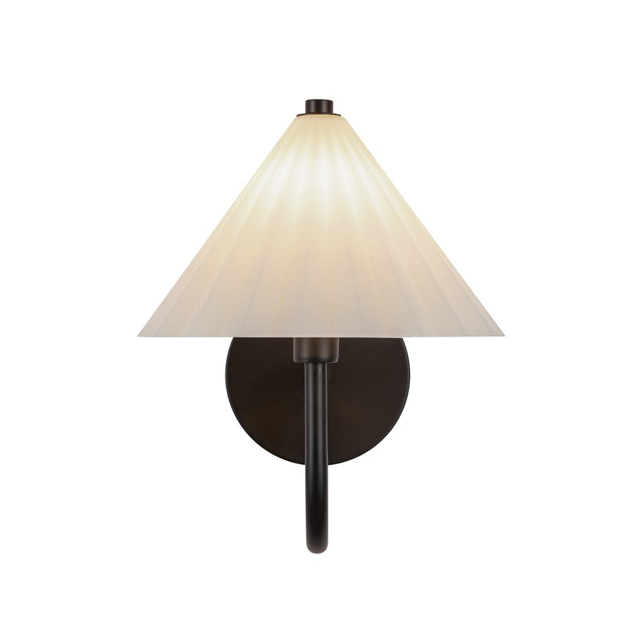 Kuzco Serena 8" Socket Wall/Vanity Light, Black/Opal Glass