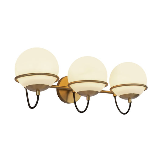 Alora Mood Alba 3 Light 24" Wall Vanity, Aged Brass/Opal/Opal - WV458324AGOP