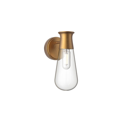 Alora Mood Marcel 1 Light 5" Wall/Vanity, Aged Gold/Clear - WV464001AG