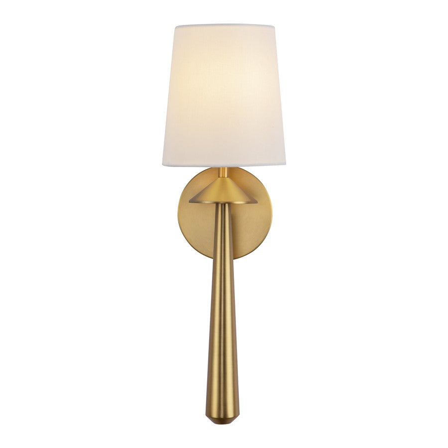 Kuzco Bridgette 16" Socket Wall/Vanity Light, Gold/White Linen - WV497106BGWL