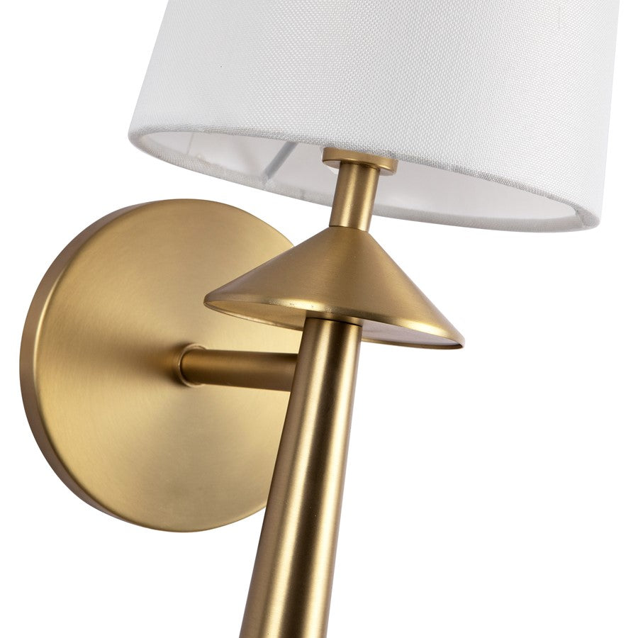 Kuzco Bridgette 16" Socket Wall/Vanity Light, Gold/White Linen