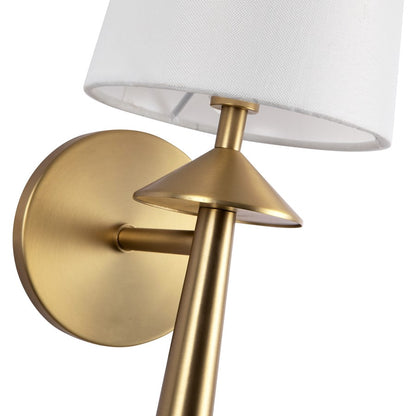 Kuzco Bridgette 16" Socket Wall/Vanity Light, Gold/White Linen
