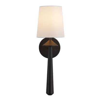 Kuzco Bridgette 16" Socket Wall/Vanity Light, Black/White Linen - WV497106MBWL