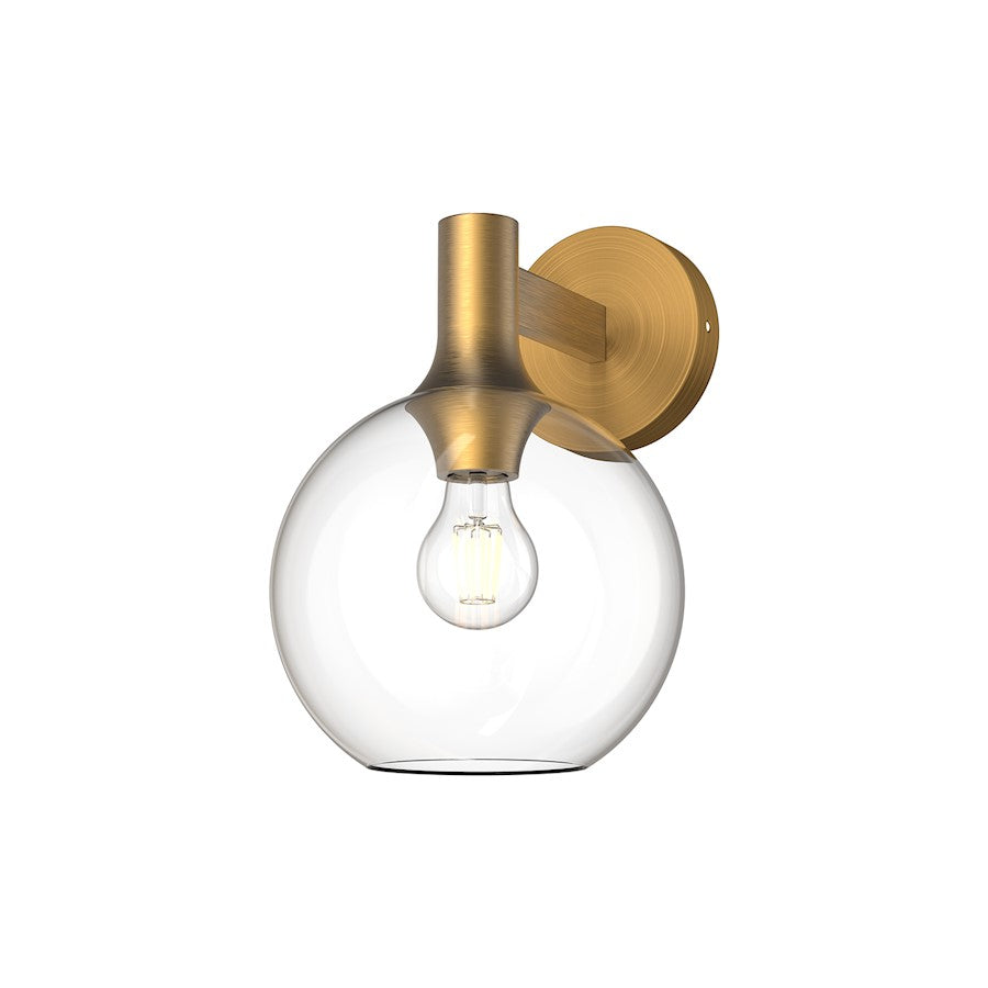 Alora Mood Castilla 1 Light 8" Wall/Vanity, Gold/Clear/Clear/Opal - WV506108AGCL