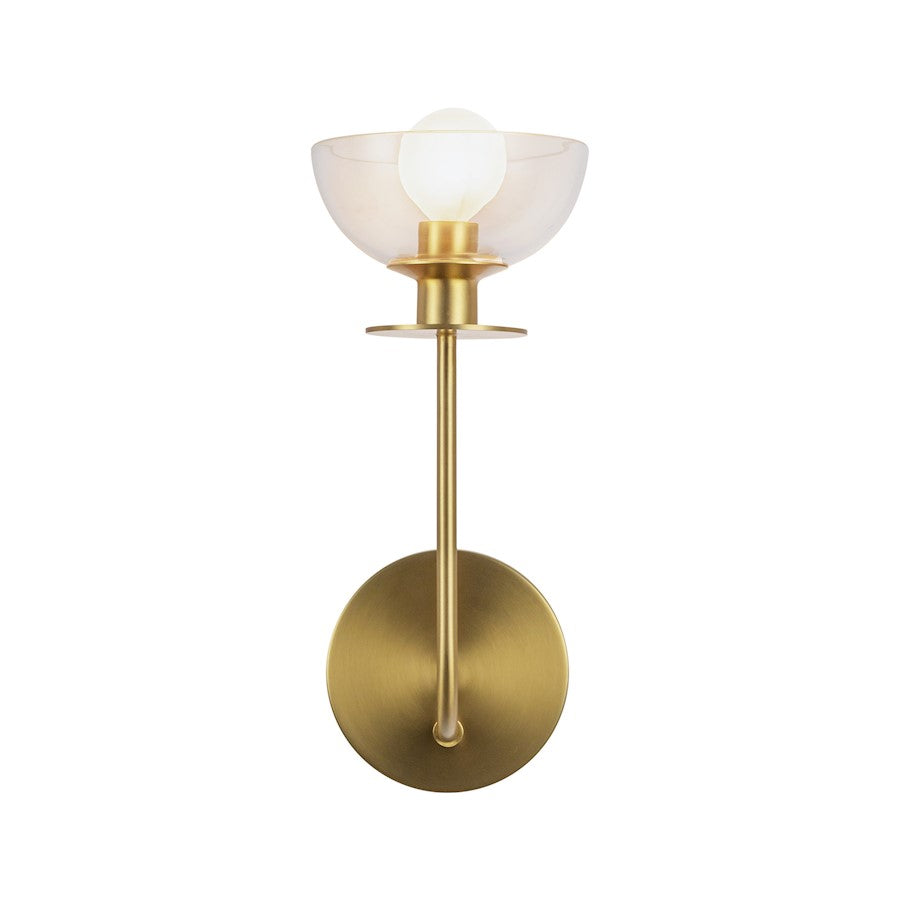 Alora Mood Sylvia 1 Light 5" Wall Vanity, Gold/Clear/Clear - WV515205BGCL