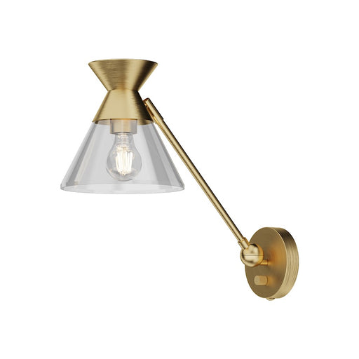 Alora Mood Mauer 1 Light 8" Wall/Vanity, Gold/Clear/Clear/Smoked - WV521008BGCL