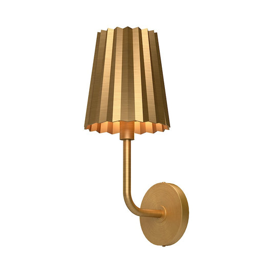 Alora Mood Plisse 1 Light 7" Wall/Vanity, Aged Gold - WV528007AG