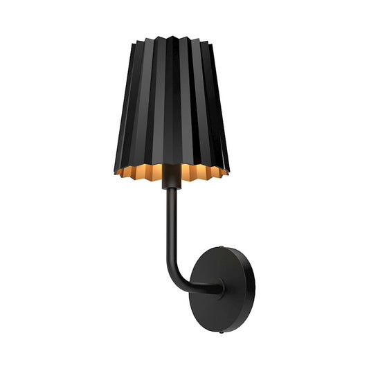 Alora Mood Plisse 1 Light 7" Wall/Vanity, Matte Black - WV528007MB