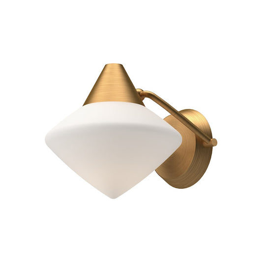 Alora Mood Nora 1 Light 8" Wall/Vanity, Aged Gold/Opal Matte/Opal - WV537508AGOP