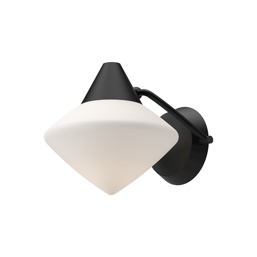 Alora Mood Nora 1 Light 8" Wall/Vanity, Black/Opal Matte/Opal - WV537508MBOP