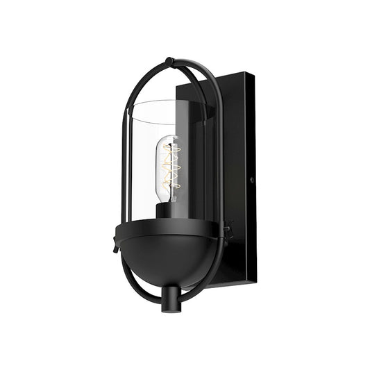 Alora Mood Cyrus 1 Light 7" Wall/Vanity, Clear/Matte Black/Clear - WV539007MBCL