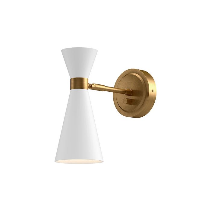 Alora Mood Blake 1 Light 4" Wall/Vanity, Aged Gold/White - WV574404WHAG