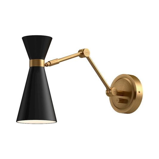 Alora Mood Blake 1 Light 5" Wall/Vanity, Aged Gold/Matte Black - WV574524MBAG