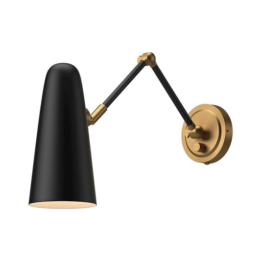 Alora Mood Daniel 1 Light 24" Wall/Vanity, Aged Gold/Matte Black - WV578925MBAG