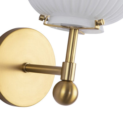 Kuzco Cherise 7" Socket Wall/Vanity Light, Gold/Glossy Opal Glass