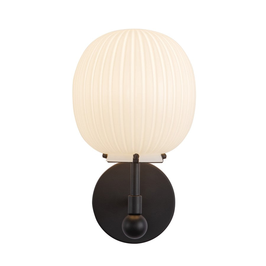 Kuzco Cherise 7" Socket Wall/Vanity Light, Black/Glossy Opal
