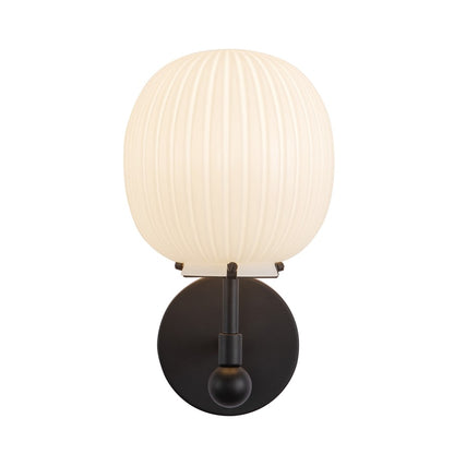 Kuzco Cherise 7" Socket Wall/Vanity Light, Black/Glossy Opal