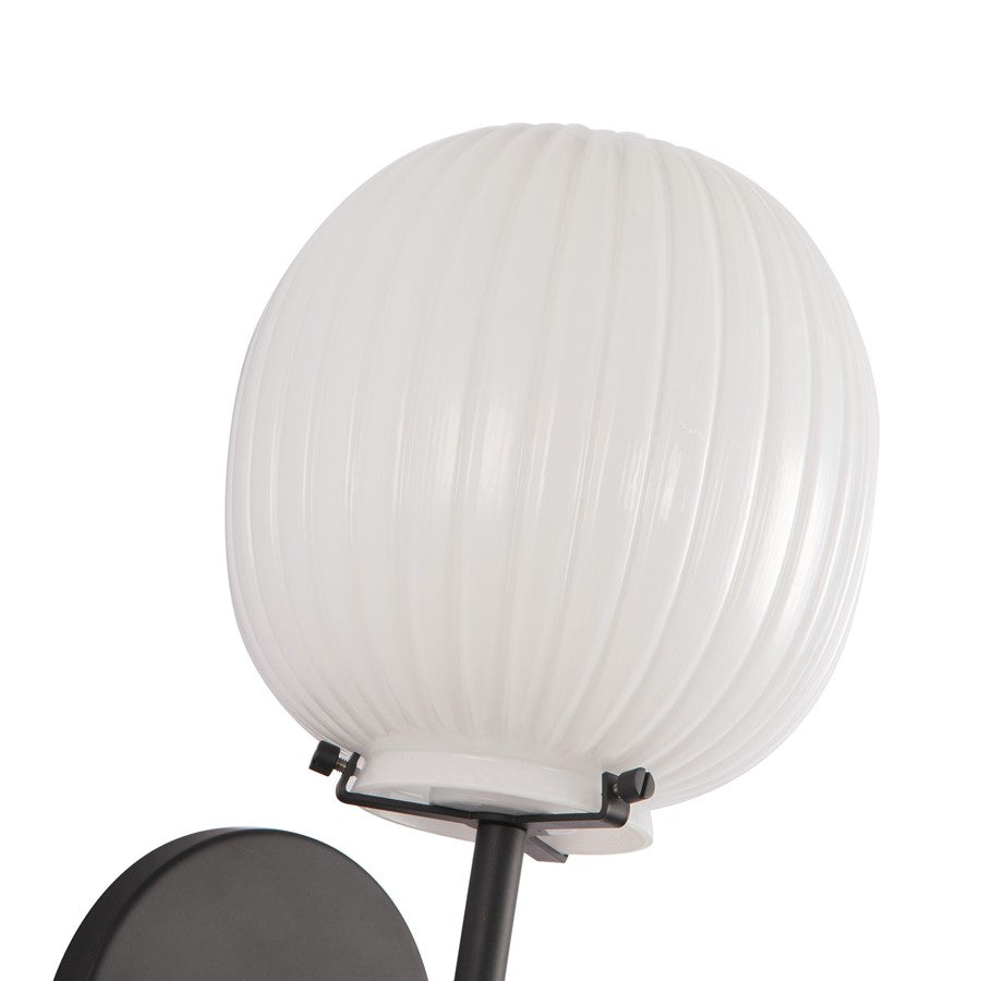 Kuzco Cherise 7" Socket Wall/Vanity Light, Black/Glossy Opal