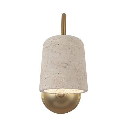 Kuzco Bromley 5" Gold Bathroom Vanity, Brushed Gold/Travertine