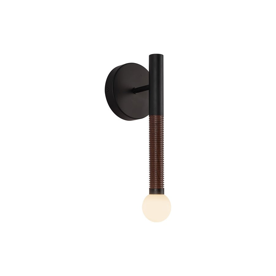 Kuzco Arden 14" LED Wall/Vanity Light, Black/Opal Glass - WV612114MBOP-UNV
