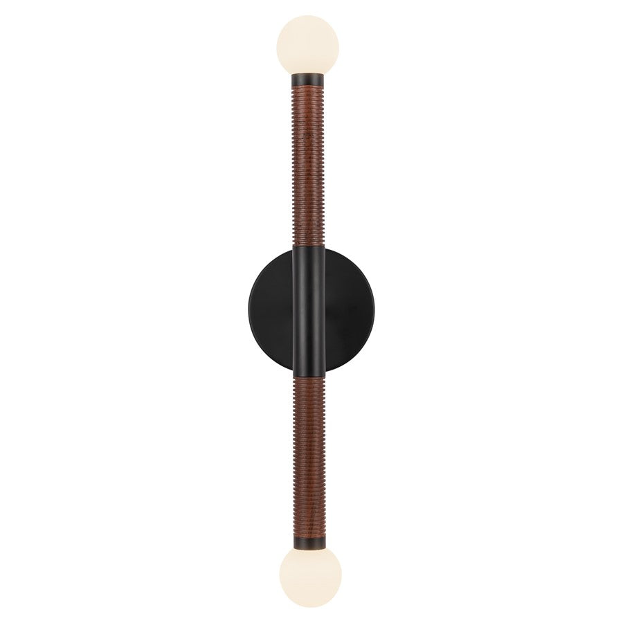 Kuzco Arden 23" LED Wall/Vanity Light, Black/Opal Glass